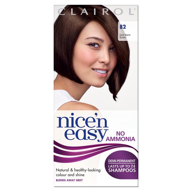 Clairol nice'n Easy Semi-Permanent Hair Dye No Ammoniak 82 dunkel warmes Braun