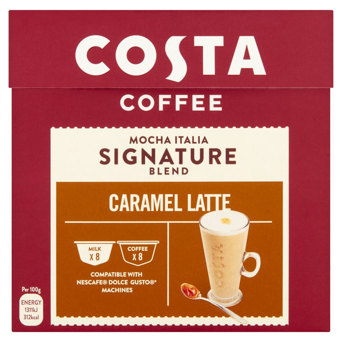Costa Coffee Nescafe Dolce Gusto Compatible Caramel Latte 16 par paquet