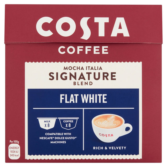 Costa Coffee Nescafe Dolce Gusto Compatible Flat White 16 per pack