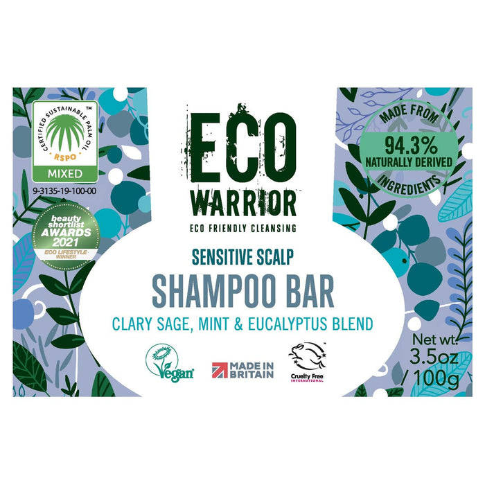 Öko -Krieger -sensitive Kopfhaut Shampoo Bar 100g