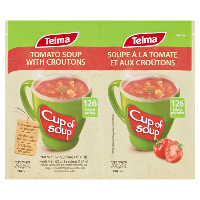 Telma -Tasse Suppen -Tomate mit Croutons 2 x 31g