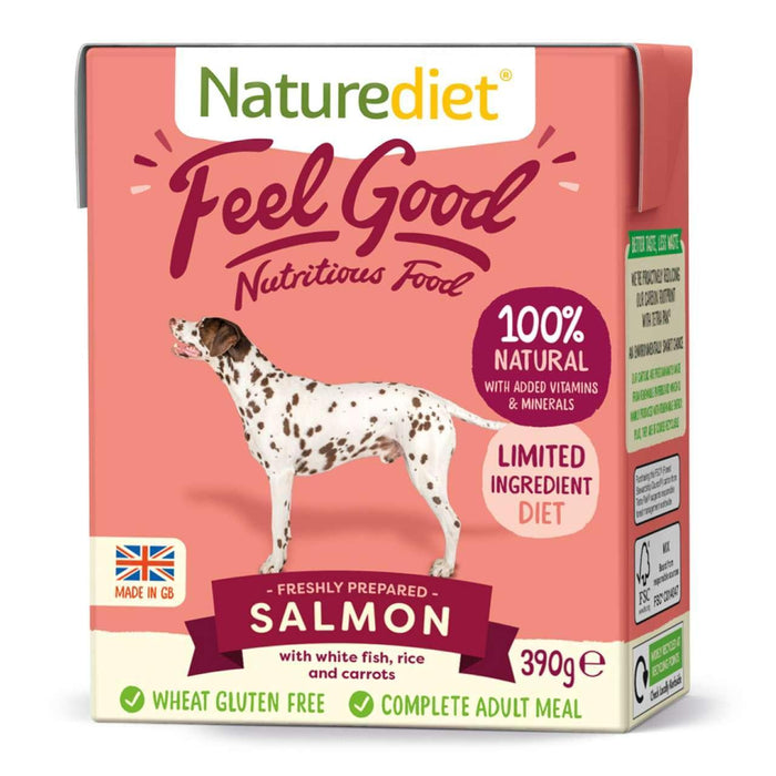 Naturédie se sent bon saumon complet aliments pour chiens humides 18 x 390g