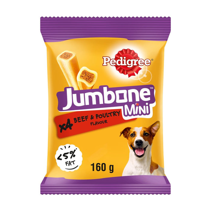 Stammbaum Jumbone Mini Erwachsener kleiner Hund behandelt Rind & Geflügel 160 g