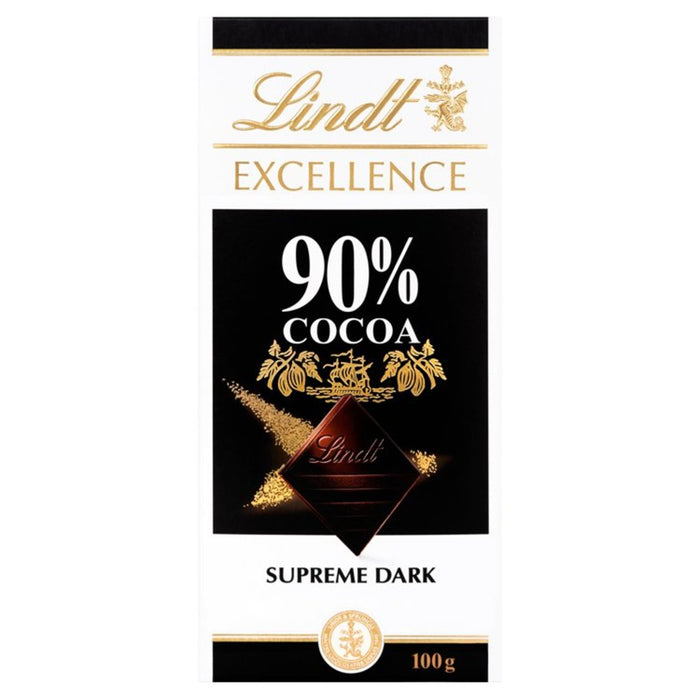 Lindt Excellence 90% Barra de Chocolate Supremo Oscuro 100g 