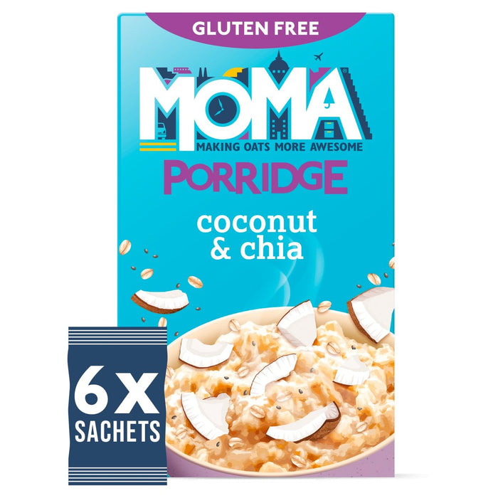 Moma Coconut & Chia Porridge Sachets 6 par paquet