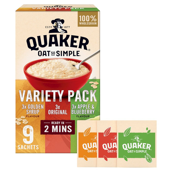 Quaker avena tan simple paquete de variedad de gachas 9 x 33g